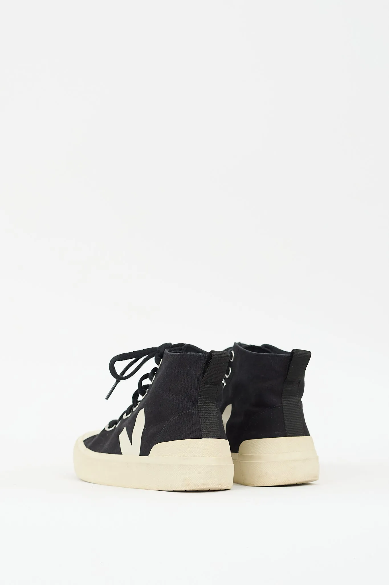Black & Cream Canvas Wata II Pierre High Top Sneaker
