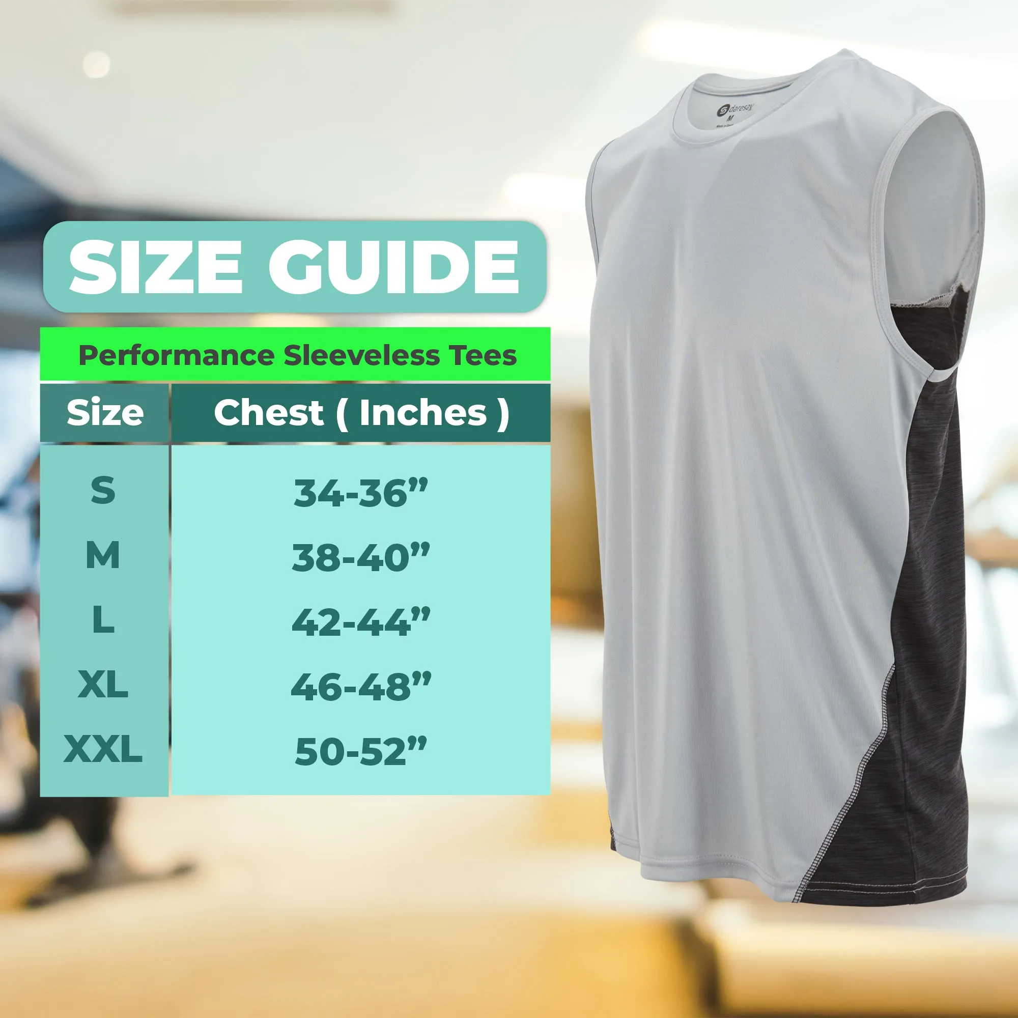 DARESAY Performance Sleeveless Shirts for Men, Dry Fit Muscle Shirts, Athletic Tops for Workout & Active Wear Tees (4 Pack)