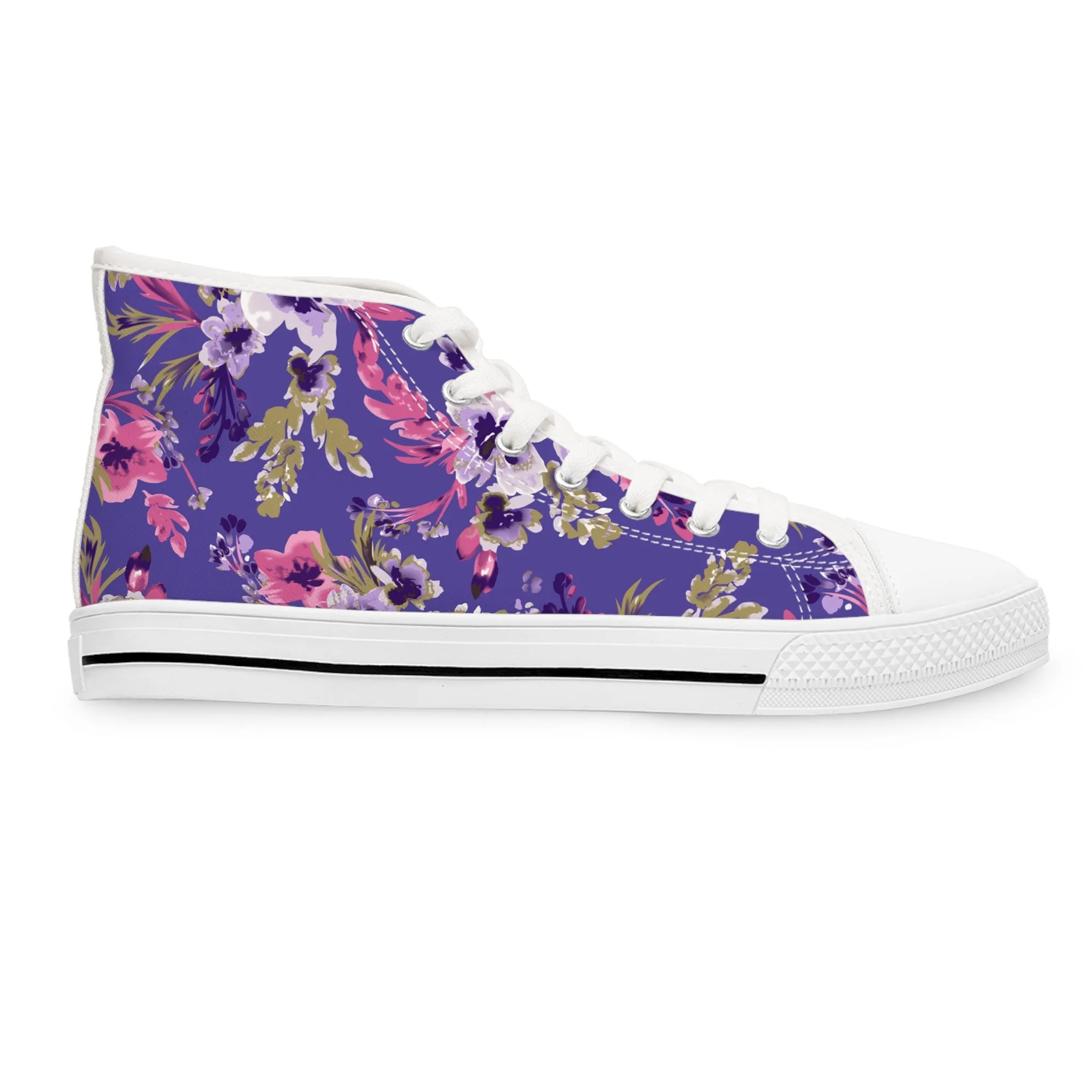 Tropical Leaf Burst Women's High Top Sneakers
