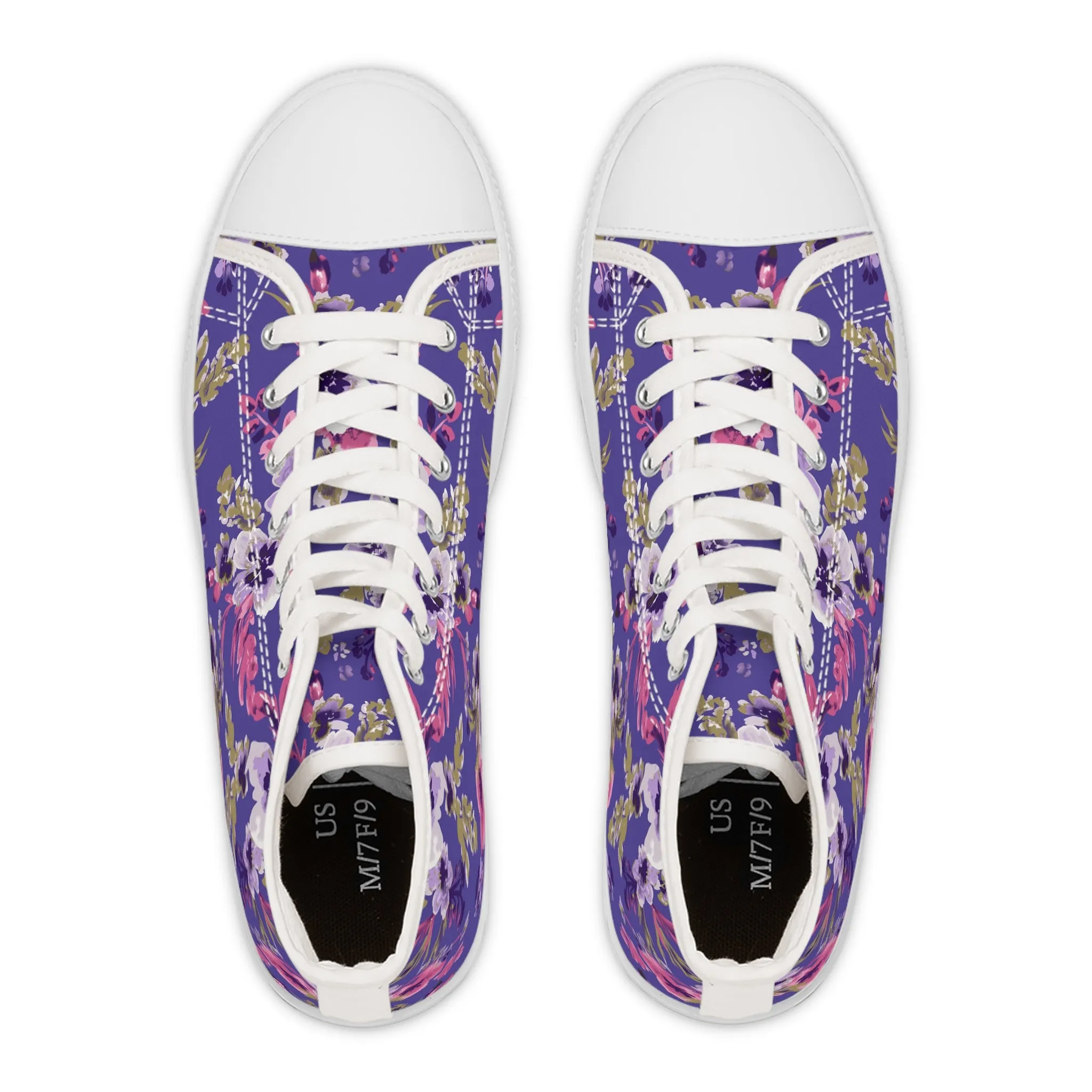 Tropical Leaf Burst Women's High Top Sneakers